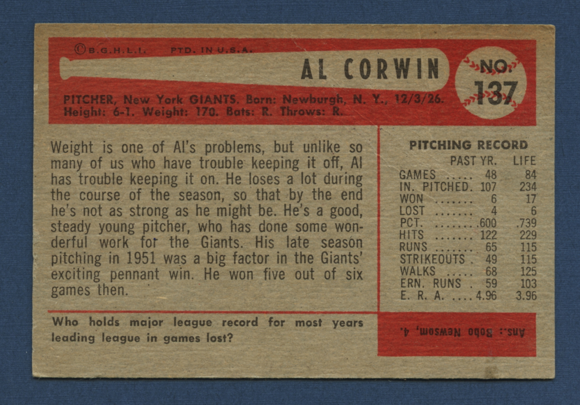 1954 Bowman Baseball Singles Various Condition (Updated October 2024)