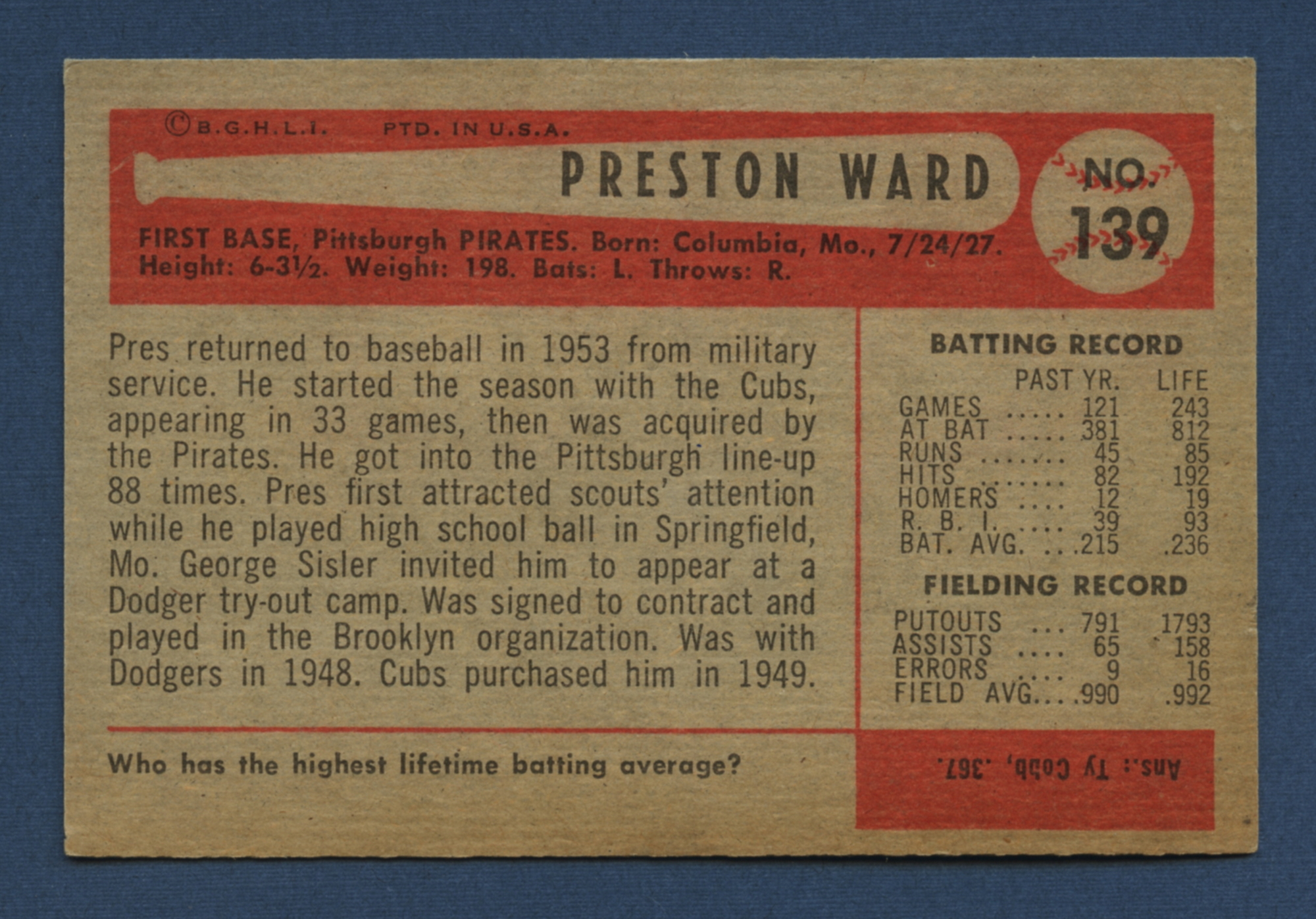 1954 Bowman Baseball Singles Various Condition (Updated October 2024)