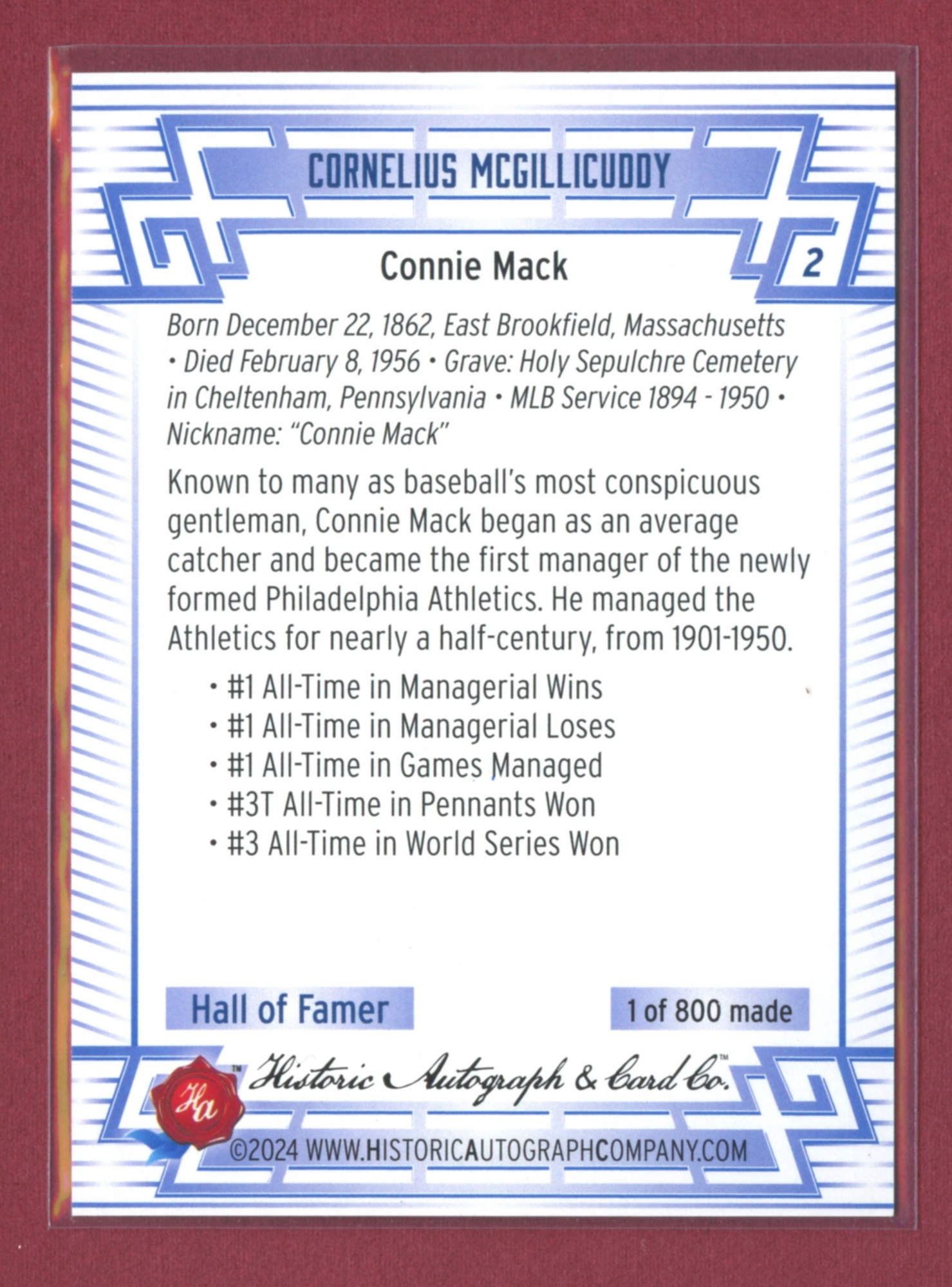 2024 Historic Autographs All-Time Greats Baseball • Variations & Inserts