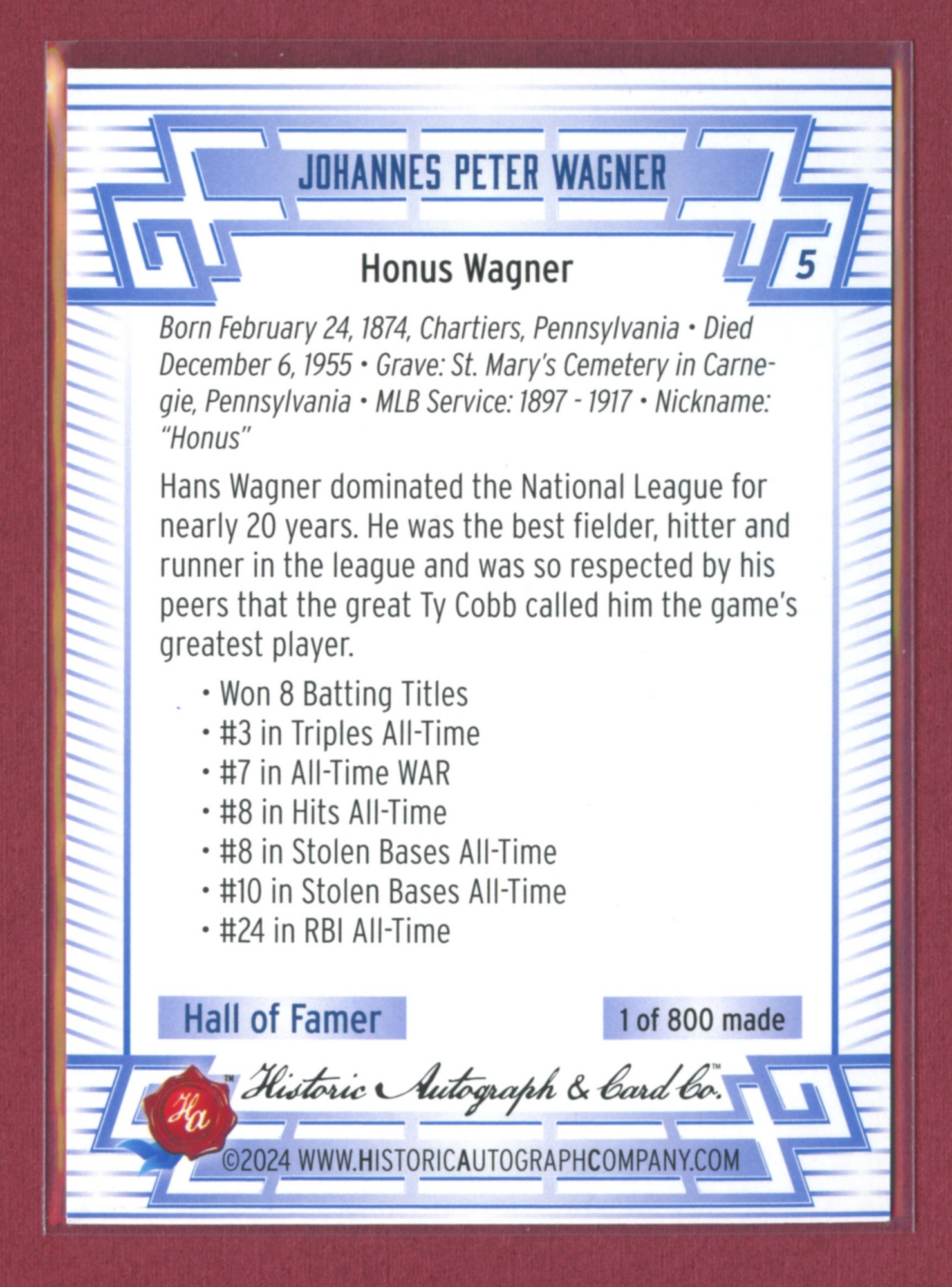 2024 Historic Autographs All-Time Greats Baseball • Variations & Inserts