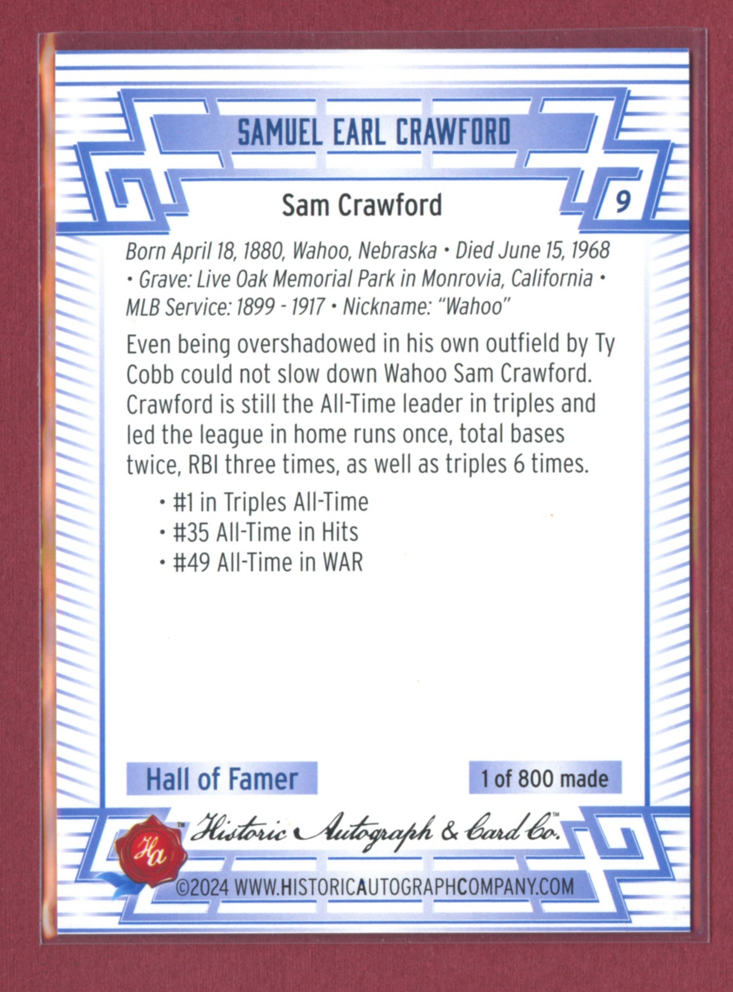 2024 Historic Autographs All-Time Greats Baseball • Variations & Inserts