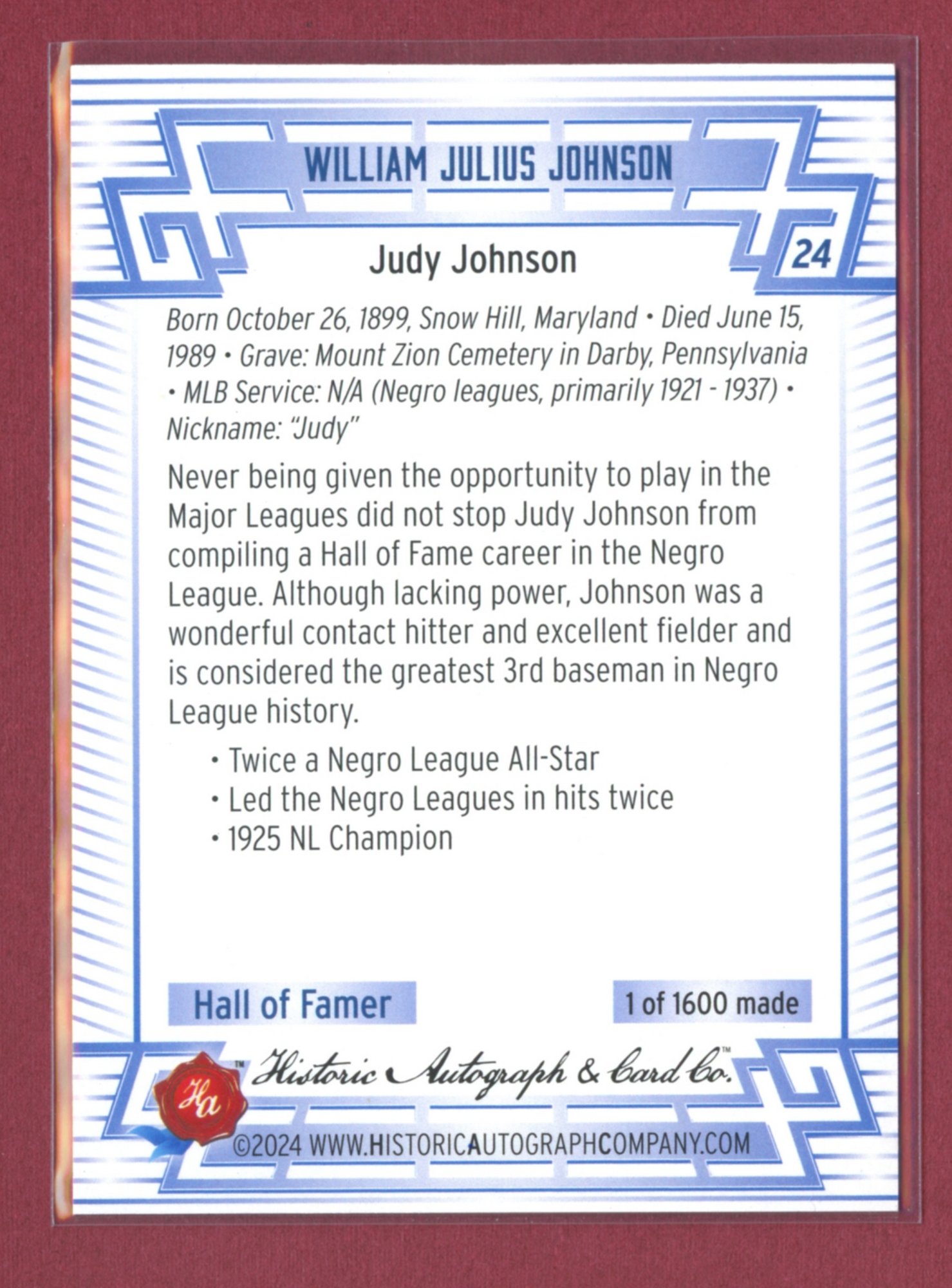 2024 Historic Autographs All-Time Greats Baseball • Variations & Inserts